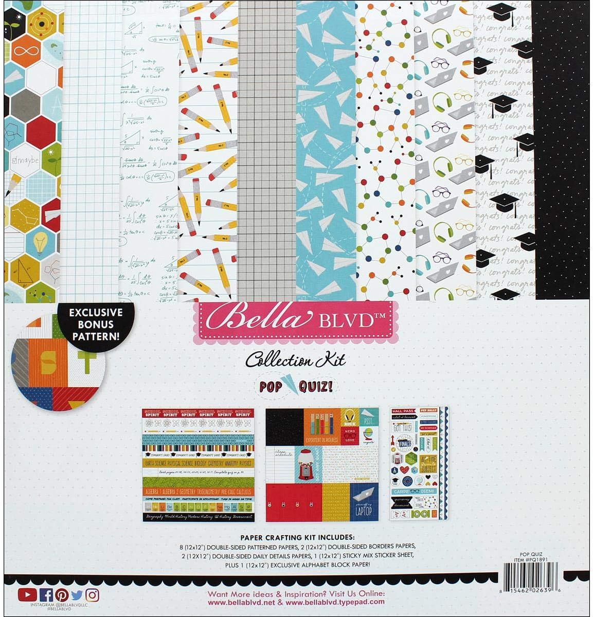 Pop Quiz PQ1891 12" x 12" Bella BLVD Collection Kit, Multicolor