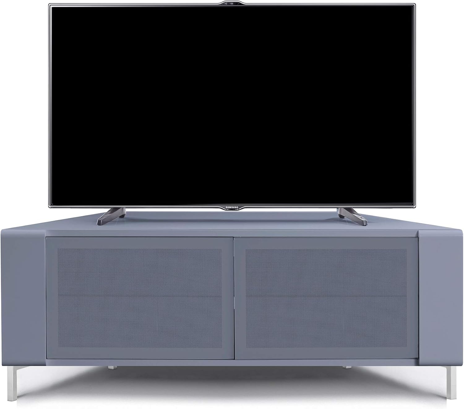 MDA Designs CORVUS Corner-Friendly Grey BeamThru Glass Doors with Grey Profiles Contemporary Cabinet for Flat Screen TVs up to 50" - Image 4