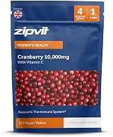 Zipvit Cranberry Tablets 10000mg with Vitamin C 120 Vegan Tablets
