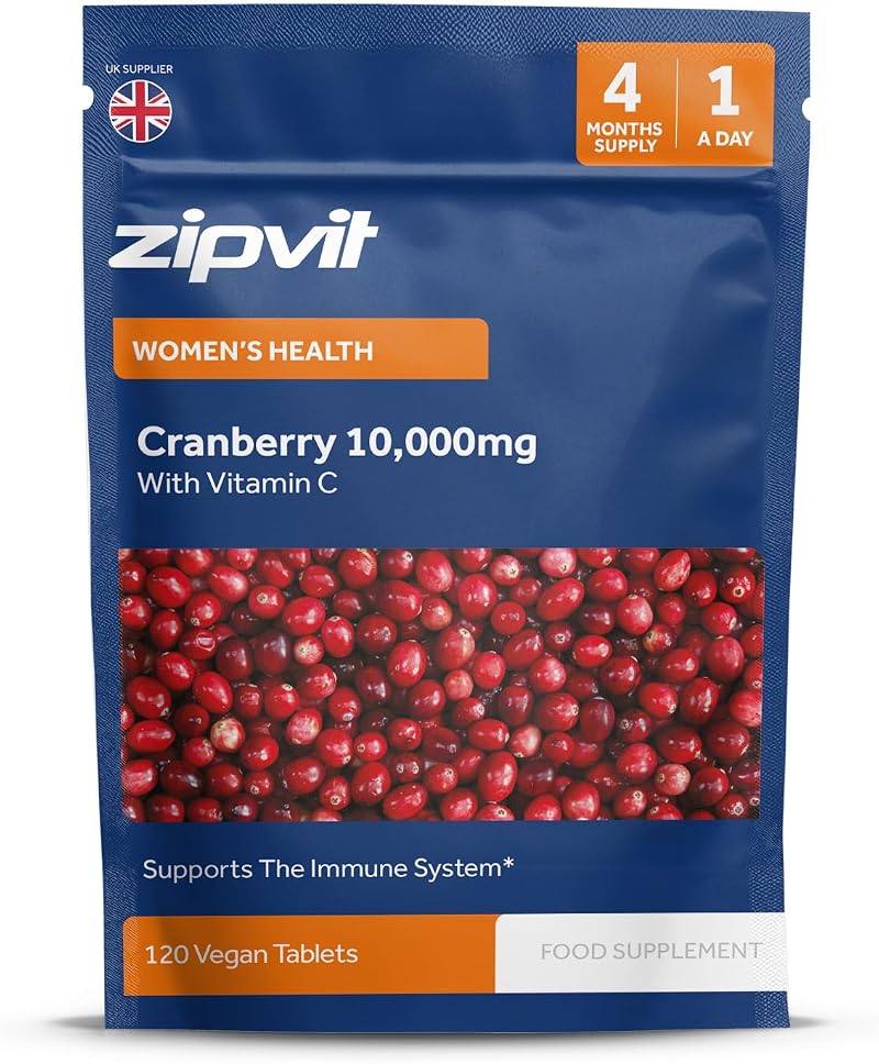 Zipvit Cranberry Tablets 10000mg with Vitamin C 120 Vegan Tablets