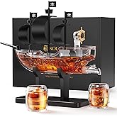 Kollea Birthday Gifts for Men Dad, Pirate Ship Whiskey Decanter Set with 2 Glasses, Liquor Dispenser for Home Bar, Funny Gift Ideas for Him, Husband, Father, Boyfriend, Christmas, Sailor & Captain