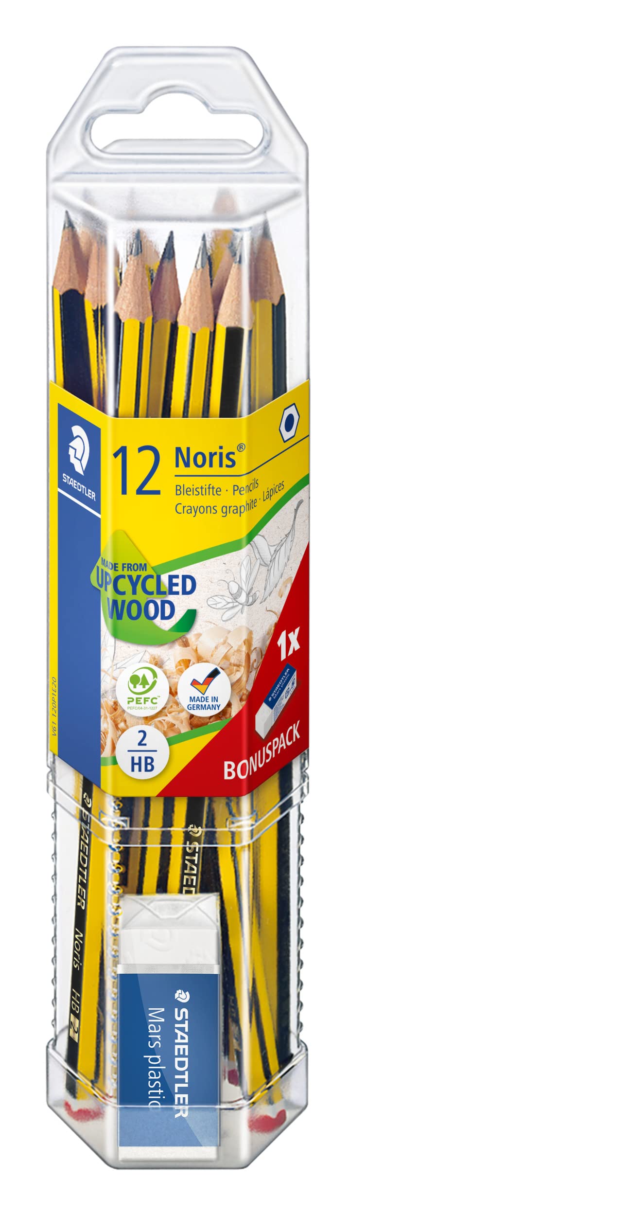 Staedtler Noris 61 120P1 Pencil Promotional Set 12 Pencils with Mars Plastic Eraser