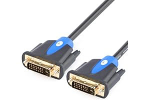 SHD DVI Cable 50Ft, DVI to DVI 24+1 Male to Male Dual Link DVI-D Monitor Cable for PC HDTV Projector, Blue