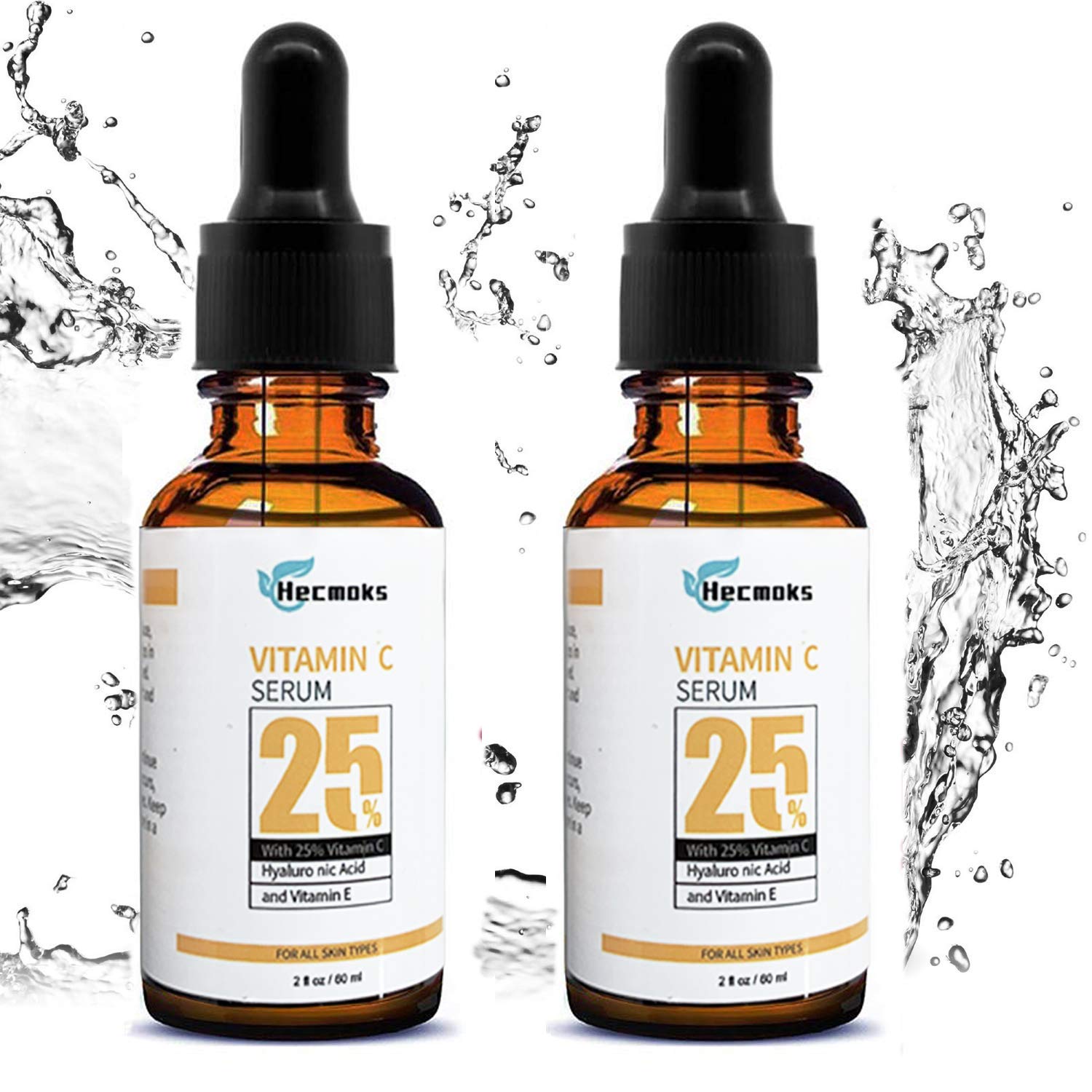 2 Pack Vitamin C Serum For Face Organic Anti Wrinkle Reducer Formula For Face Topical Facial Serum With Hyaluronic Acid Vitamin E 2 Fl Oz 60ml
