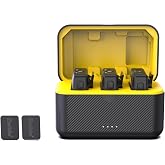 Zwide M1 Plus(2nd Gen)+C1M Professional Portable Wireless Microphone System with Charging Case and Magnetic Clip, 2 Person Compact Digital Lapel Mic with 3 Level Noise Cancellation, Stereo for Camera