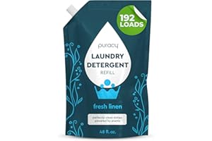 Puracy Laundry Detergent Refill - Enzyme-Powered Liquid Laundry Detergent Concentrate, Natural Laundry Detergent Seen on TikTok, Non-Toxic (Fresh Linen, 48 fl oz, 192 Loads)