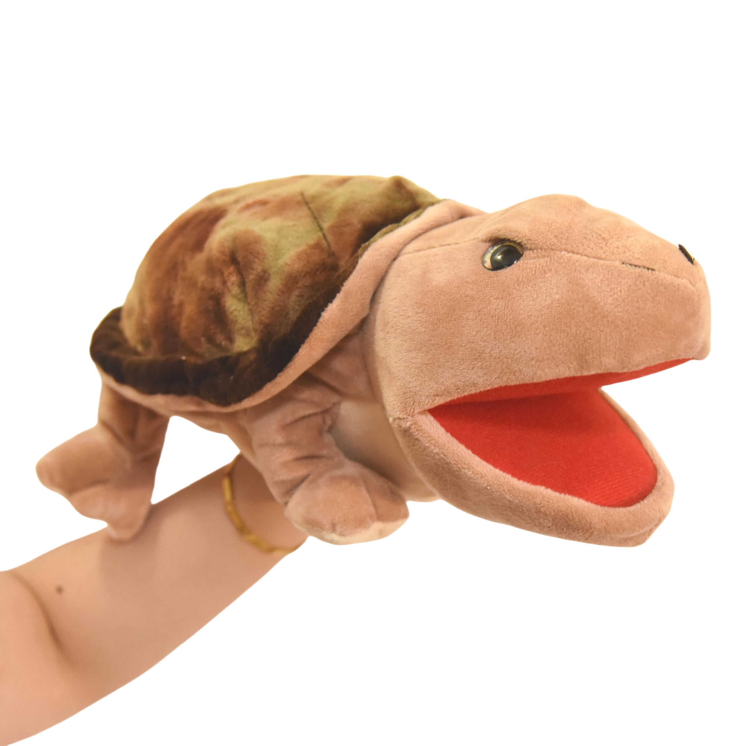 Lilizzhoumax Simulation turtle Hand Puppet Plush Toy Stuffed Animal handpuppet Fluffy tortoise Cute Role-Playing Child Interactive Early Education Toys Home Decoration Animal Toys Gift for Kids
