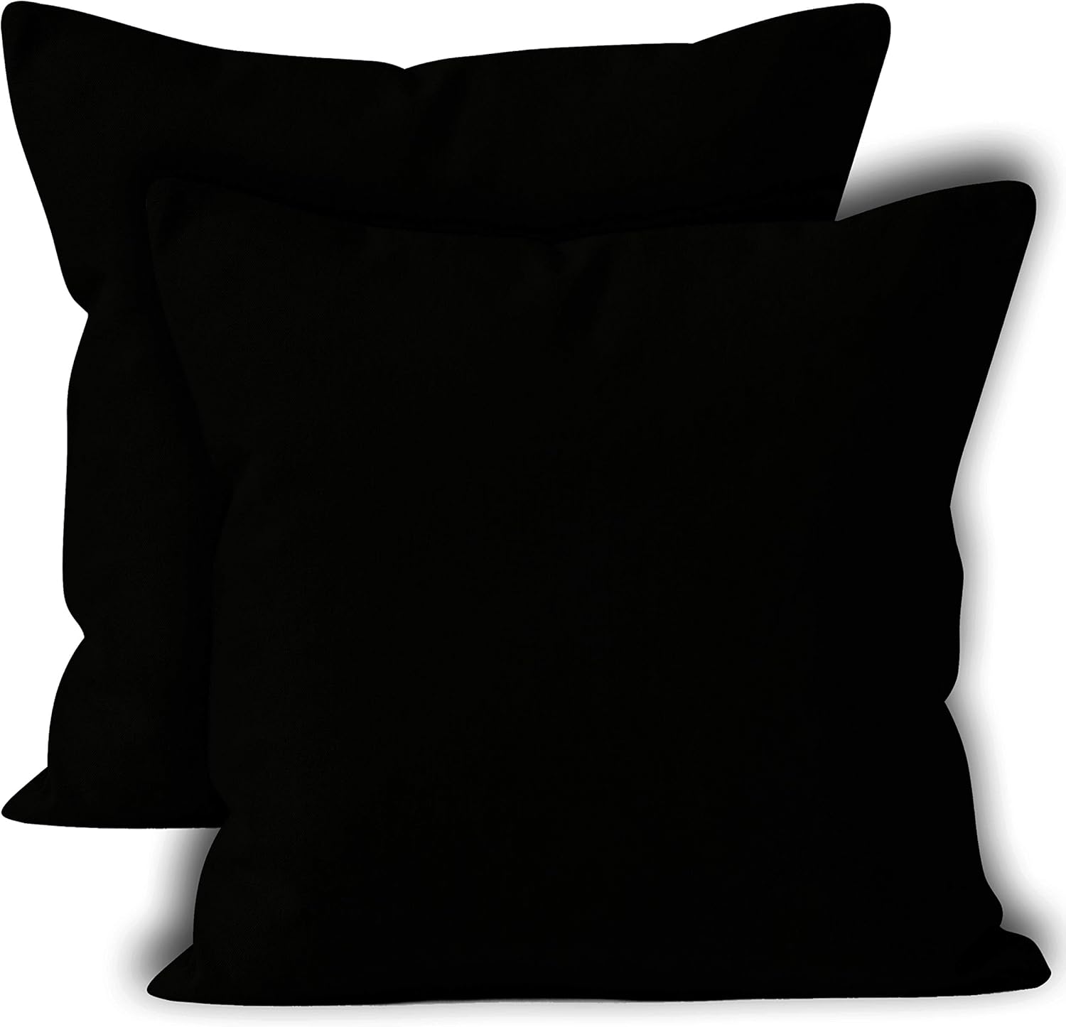 Encasa Homes Cushion Covers 2pc set (40 x 40 cm) Jet Black Solid