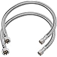 JUWO 20" Faucet Supply Line, 3/8" Comp x 1/2" FIP Stainless Steel Kitchen Faucet Hose Connector, For Small Kitchen Sink with Short Distance (2-Pack)