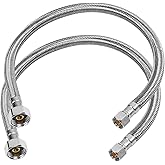 KAINGA 20" Faucet Supply Line, 3/8 inch Comp x 1/2 inch FIP Faucet Connector, Braided Stainless Steel Faucet Hose for Bathroom Sink and Kitchen, Leak-Resistant cUPC Certified Water Supply Line, 2 Pack