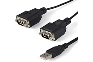 StarTech.com USB to Serial Adapter - 2 Port - COM Port Retention - FTDI - USB to RS232 Adapter Cable - USB to Serial Converte