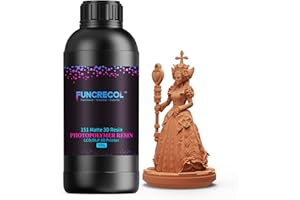 FUNCRECOL 3D Printer Resin, Easy to Use 8K Standard Photopolymer Resin with High Precision High-Quality Opaque Appearance 3D Printing Resin for 405nm UV-Curing LCD/DLP/MSLA Resin Printers 1KG Red-Clay