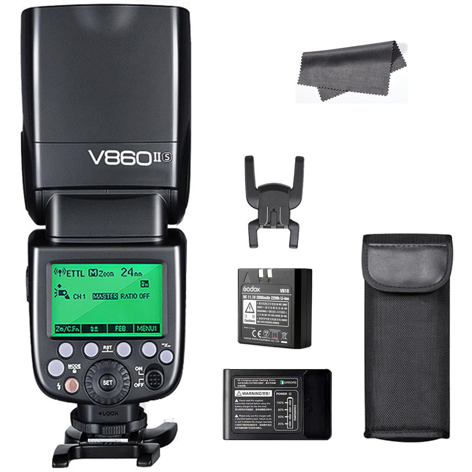 Godox V860II-S TTL Camera Flash for Sony, 2.4G GN60 Speedlite,1/8000s HSS Speedlight, 2000mAh Battery,650 Full Power Flashes Compatible with Sony A7II A7III A7IV A7RII A7RIII A7RIV A6000 (V860ii-S）