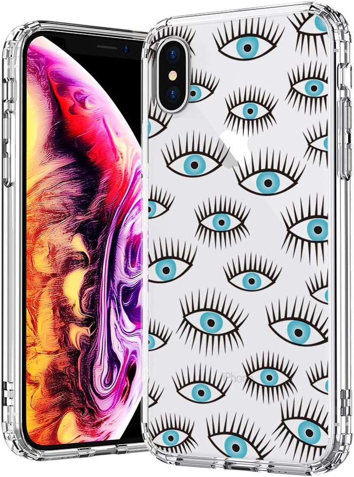 MOSNOVO Evil Eyes Pattern Designed for iPhone Xs Case/Designed for iPhone X Case - Clear