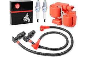 MOTO1988 Ignition Coil and Spark Plug w/Wire Cap Compatible with Polaris Ranger Crew 800 RZR 4 S 800 2011-2017 4010425 4012888 4012889 4013078