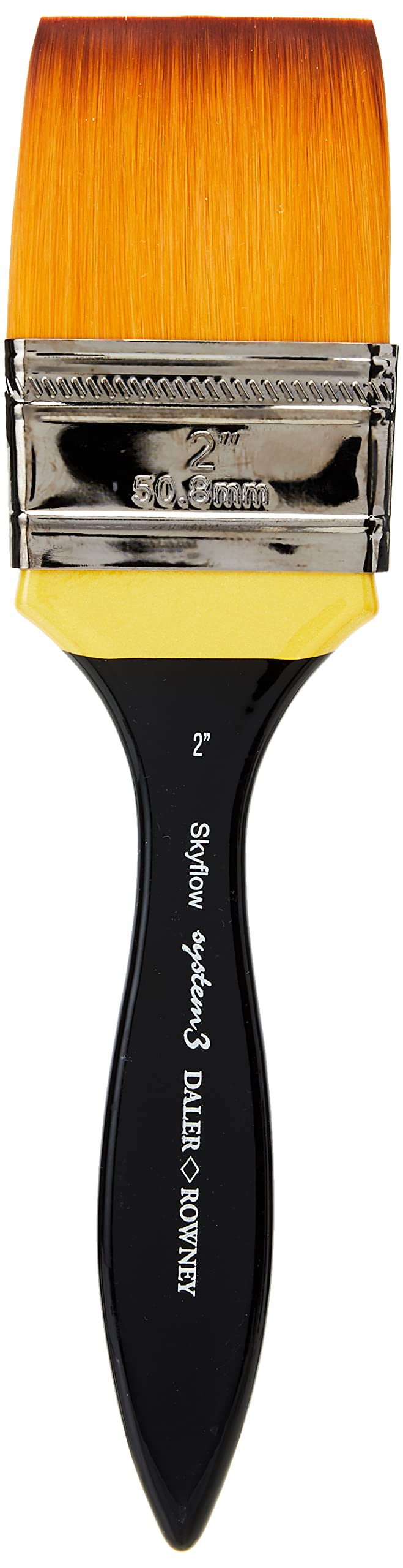 Daler-Rowney System3 Acrylic Brush, Synthetic Hair, Short Handle, Skyflow, 2in