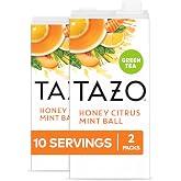 TAZO Honey Citrus Mint Green Tea Concentrate, 32 fl oz, Pack of 2 | Smooth green tea with bright citrus flavor, cool spearmint, and soft peach notes, finished with golden honey and cane sugar