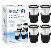 Fette Filter - F117 Replacement Vacuum Cleaner Filter with Compatible with Dirt Devil Handheld Vacuum Cleaner Models SD20005RED, SD30025B, BD22025 Part # AD40117 - Pack of 4