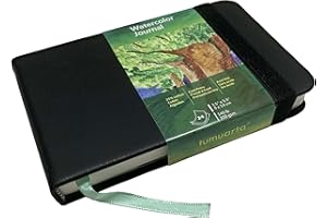 tumuarta Watercolor Journal, 3.5x5.5”, 140 LB, 300 GSM, Cotton Paper, Cold Press, 24 Sheets, 48 Pages, Watercolor Paper Sketchbooks for Use As Travel Notebook Mixed Media Pad On The Go