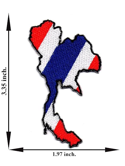 Amazoncom Thailand Map Thai Flag Color Red White Blue