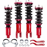 maXpeedingrods Coilovers for Honda Civic 1988-2000, for Honda CRX 1988-1991 | for Honda CR-X del Sol 1992-1995, for Acura Integra 1994-2001, Adjustable Height Coilovers Suspension Kit Lowering Kit Red