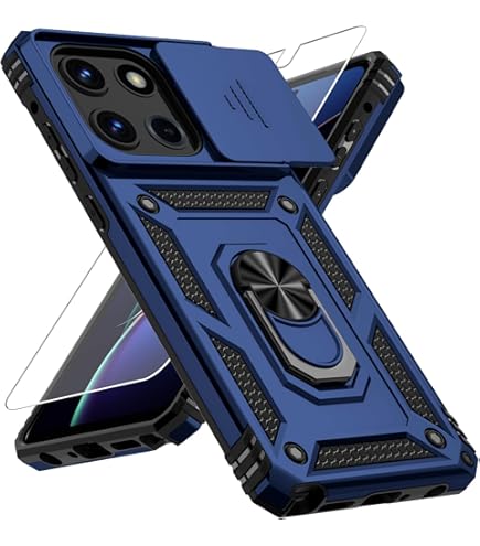 Heavy Duty Case + Tempered Glass For Moto G Stylus 2025 – Kickstand & Lens Cover