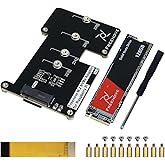 Freenove M.2 NVMe Adapter V2 for Raspberry Pi 5 (with 128GB SSD), M.2 HAT Add-on Board, Solid State Drive, PCIe 2.0/3.0, Test