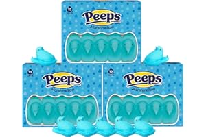 NEEDZO Blue Marshmallow Peeps, Classic Candy Chicks, Sugary Treat For Any Occasion, 30 Total Pieces 3 Pack