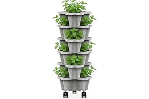 Plant Tower Indoor | 6-Tier with Wheels Space Saving - Tiered Planter Garden Tower - for Indoor Outdoor Home Yard Patio Raise