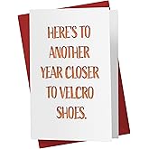 Karto Funny Birthday Card for Men Women - Large 5.5x8.5 inch Happy Birthday Cards for Mom Dad Brother Sister - 30th 40th 50th 60th 70th - Velcro Shoes