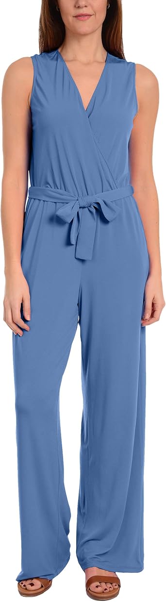 ny collection petite belted jumpsuit