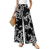 Bestbee Palazzo Pants for Women Dressy Casual Wide Leg Slacks Elastic Waist Outfits Flowy Pant with Pockets