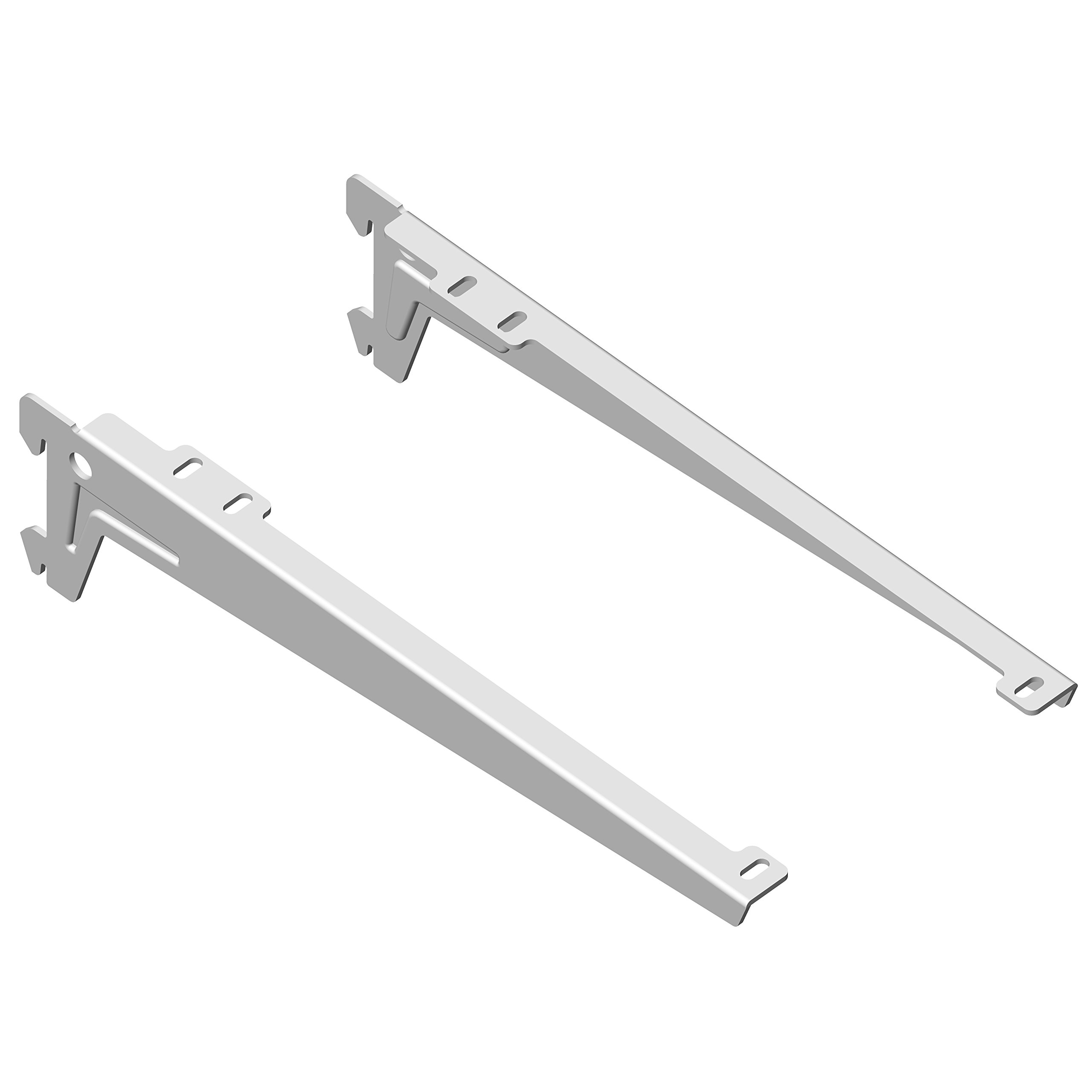 Element System Winkelträger Bracket 1–Row, Set of 2, 5 Settings, 3 Colours, Length 28 cm for Wooden Floors, 18133–00051 Wall Rail, White