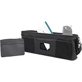 WONDERFOLD Universal Parent Console Stroller Organizer with Insulated Cup Holders, Hook &amp; Loop Closure Handle Attachment, 2 Storage Pockets, Removable Shoulder Strap for Easy Transport