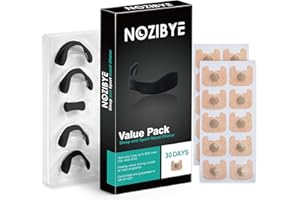 Nozibye Magnetic Nose Strip, Value Pack (30 Pairs, Black), for 30 days - Anti Snoring Magnetic Nose Strips Breathing Aid, Sup