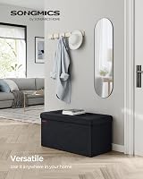 Songmics Storage Ottoman Foldable Small Bench 89 L 300 kg Ink Black LSF247B51 view 2
