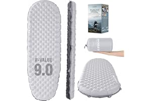 Elegear 9R-Value Sleeping Pad for Camping, 4" Thick Inflatable Camping Mattress, All Season Insulated Backpacking Sleeping Pa