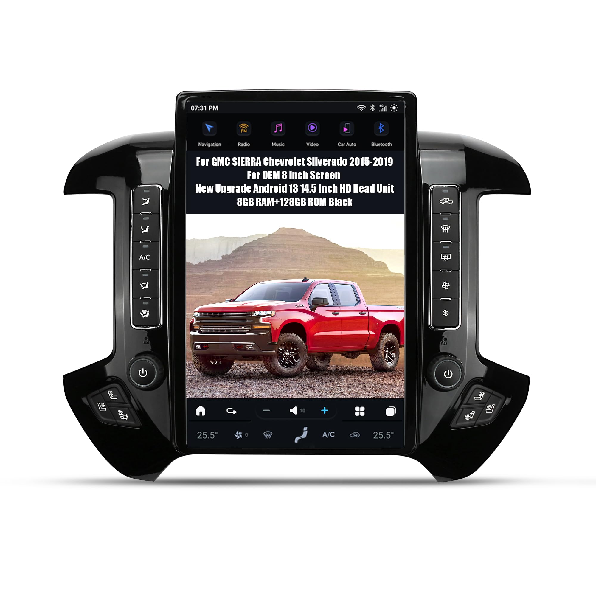 Photo 1 of ***PARTS ONLY***AUCARAUTO AuCar 14.5 Inch Android 13 Car Radio Head Unit for GMC Sierra Chevrolet Silverado 2015-2019 Only OEM 8" Screen, Car Multimedia Player GPS Navigation Wireless Carplay Android Auto (Black)