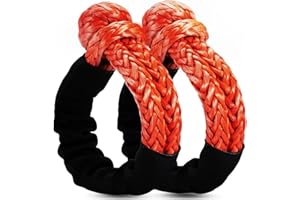 SCHTUMPA Soft Shackle (57,000LBS) Breaking Strength, 7/16' X 22 Inch Synthetic Road Recovery Rope for Sailing SUV ATV 4X4 Truck Jeep
