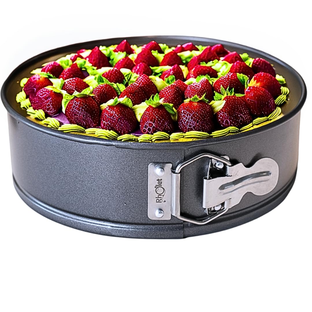 RHOLET 6 inch Cake tin for Baking, 15cm Springform Baking Tin for Cheesecake, Non-Stick Deep Round Cake Pans, Bakeware, Unique Rhombus Design-Oven Safe, Home and Kitchen