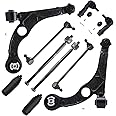 Detroit Axle - 10pc Front End Suspension Kit for 2015-2017 Chrysler 200, 2013-2016 Dodge Dart 2 Lower Control Arms with Ball Joints 2 Sway Bar Links 4 Inner Outer Tie Rods 2 Boots Replacement