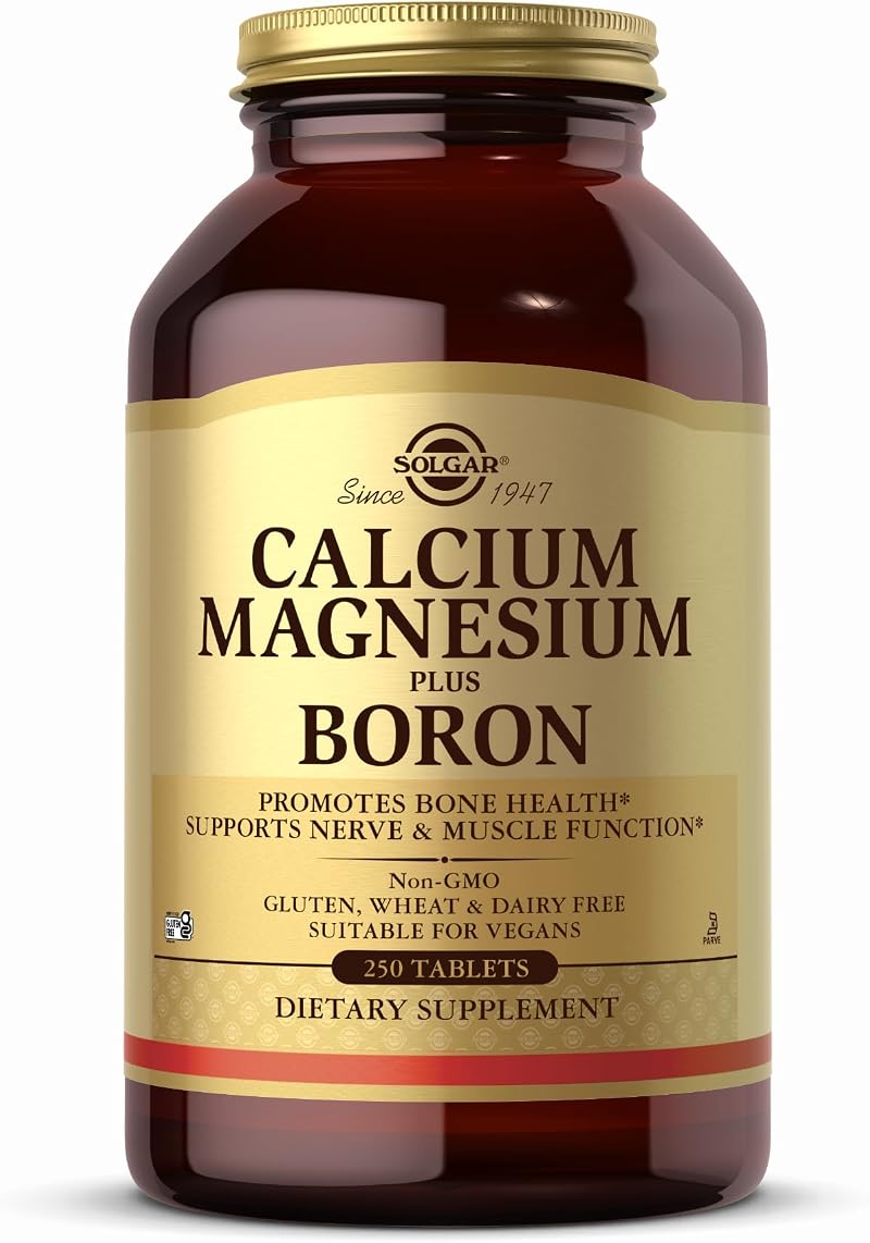 Solgar Calcium Magnesium Plus Boron Tablets 250 Count Vegan Bones Teeth 260 g