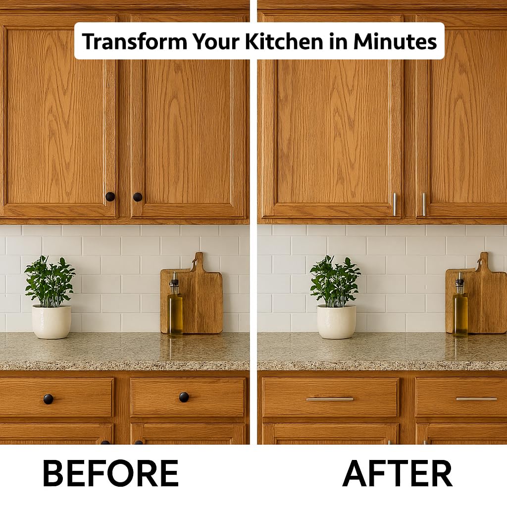 25 x Solid Stainless Steel Handles with a Polished Chrome Finish by Alpine Hardware | T-Bar Pulls for Kitchen Cupboard, Cabinet, Drawer Door | Lead-Free | Screws and Warranty Included | 3”/76mm Center to Center