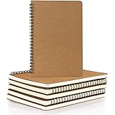 EUSOAR Spiral Ruled Notebook, A5 6 Pack 5.5" x 8.3" 120 Pages Lined Travel Hardcover Notebooks Journal, Memo Notepad Sketchbook, Students College Office Business Subject Diary Ruled Book Journal