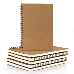 EUSOAR Spiral Ruled Notebook, A5 6 Pack 5.5" x