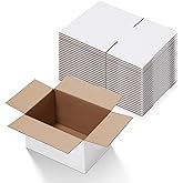Calenzana 10x7x5 Inches Shipping Boxes Set of 25, Corrugated Cardboard Box for Packing Mailing, White