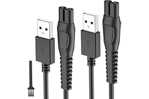 BENSN 5V USB Charger Cord Compatible with Philips Norelco Shaver 2400 2600 3900, Wet & Dry Series 2000 3000 5000 7000 9000, Black, 2-Pack