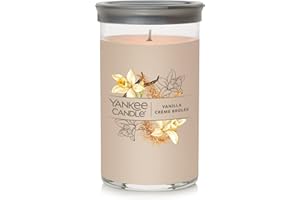 Yankee Candle Vanilla Crème Brûlée Signature Medium Pillar Candle, 14.25oz