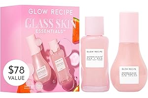 Glow Recipe Glass Skin Essential Korean Skincare Kit - Includes Niacinamide Dew Drops Face Serum & PHA + BHA Face Toner - Travel Size Watermelon-Powered Hydrating Serum & Pore Minimizer (2 Count)