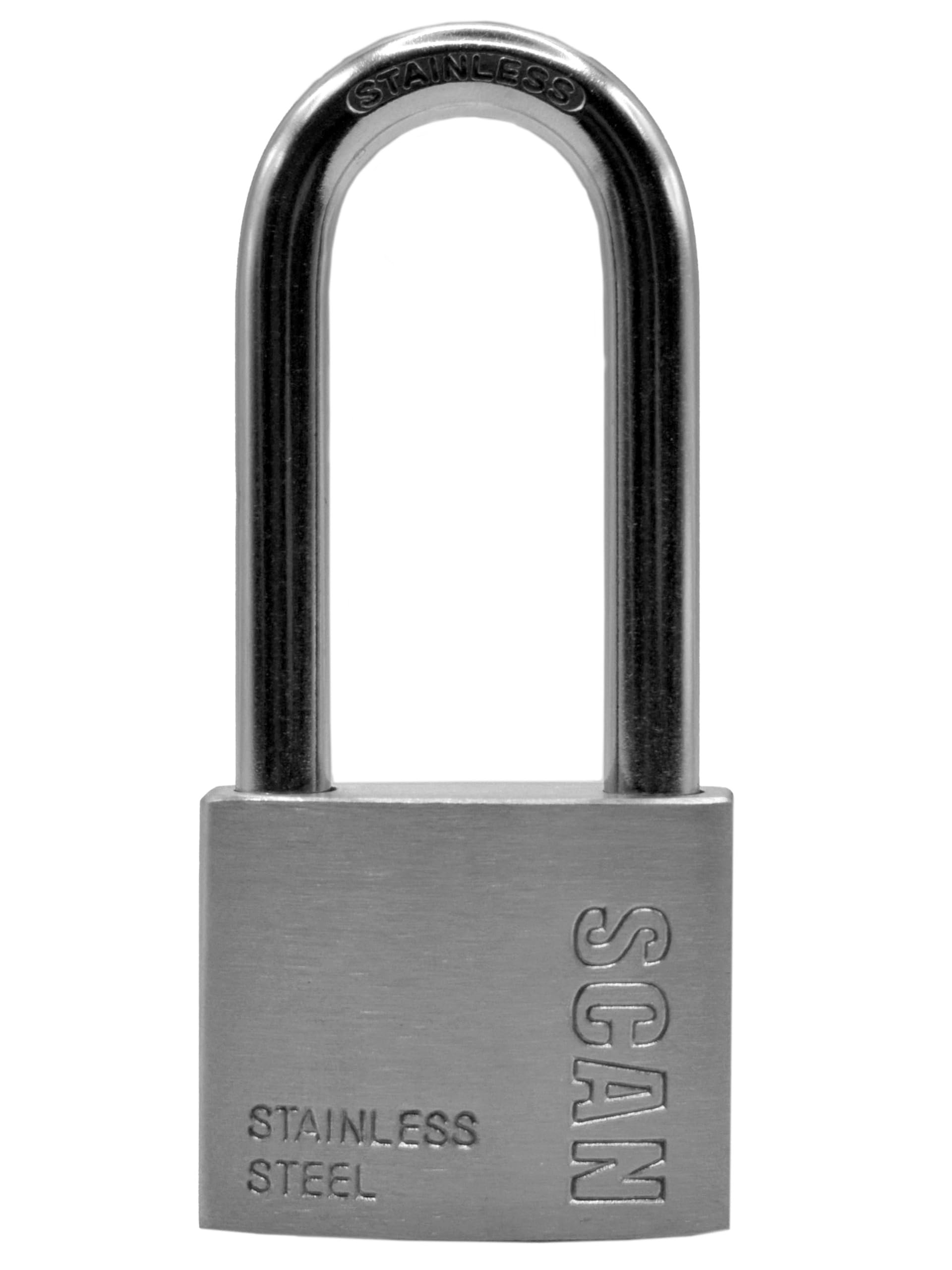 SCAN SCAPLSS50LS Stainless Steel Padlock, Silver